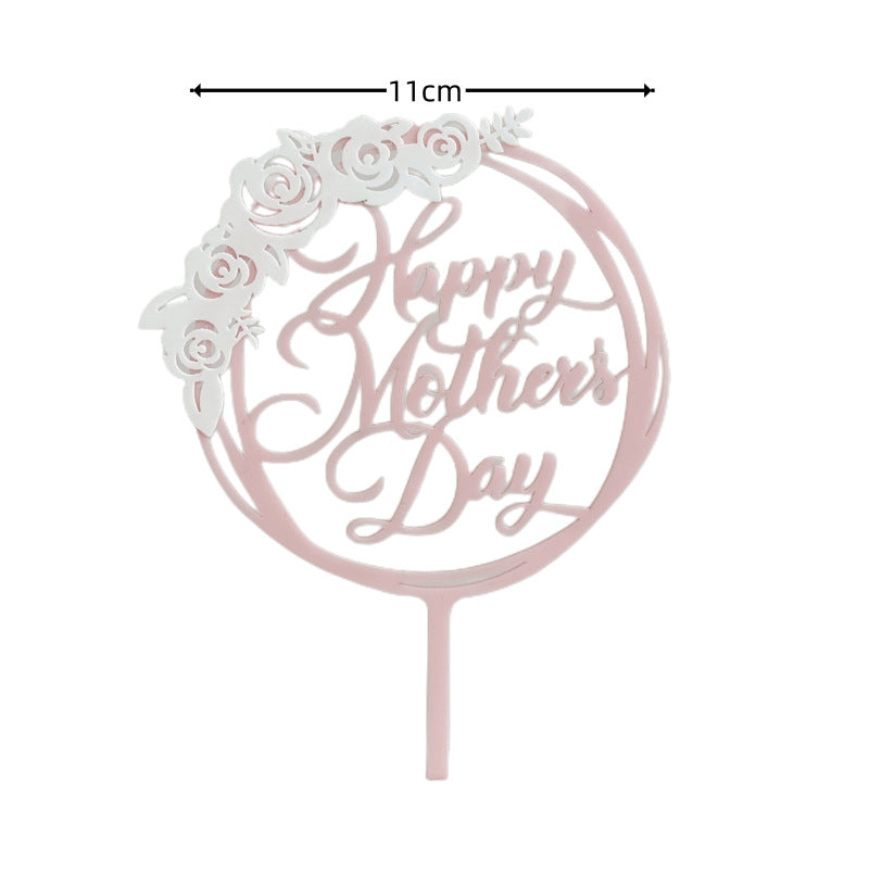 Wholesale10PCS/PACK Mother's Day Butterfly Flower Acrylic Cake Decoration